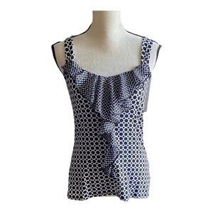 WHITE HOUSE BLACK MARKET-BLACK & WHITE TOP-SIZE SMALL